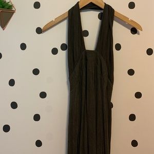 Rokoko| NWT olive/grey maxi dress, low back-M